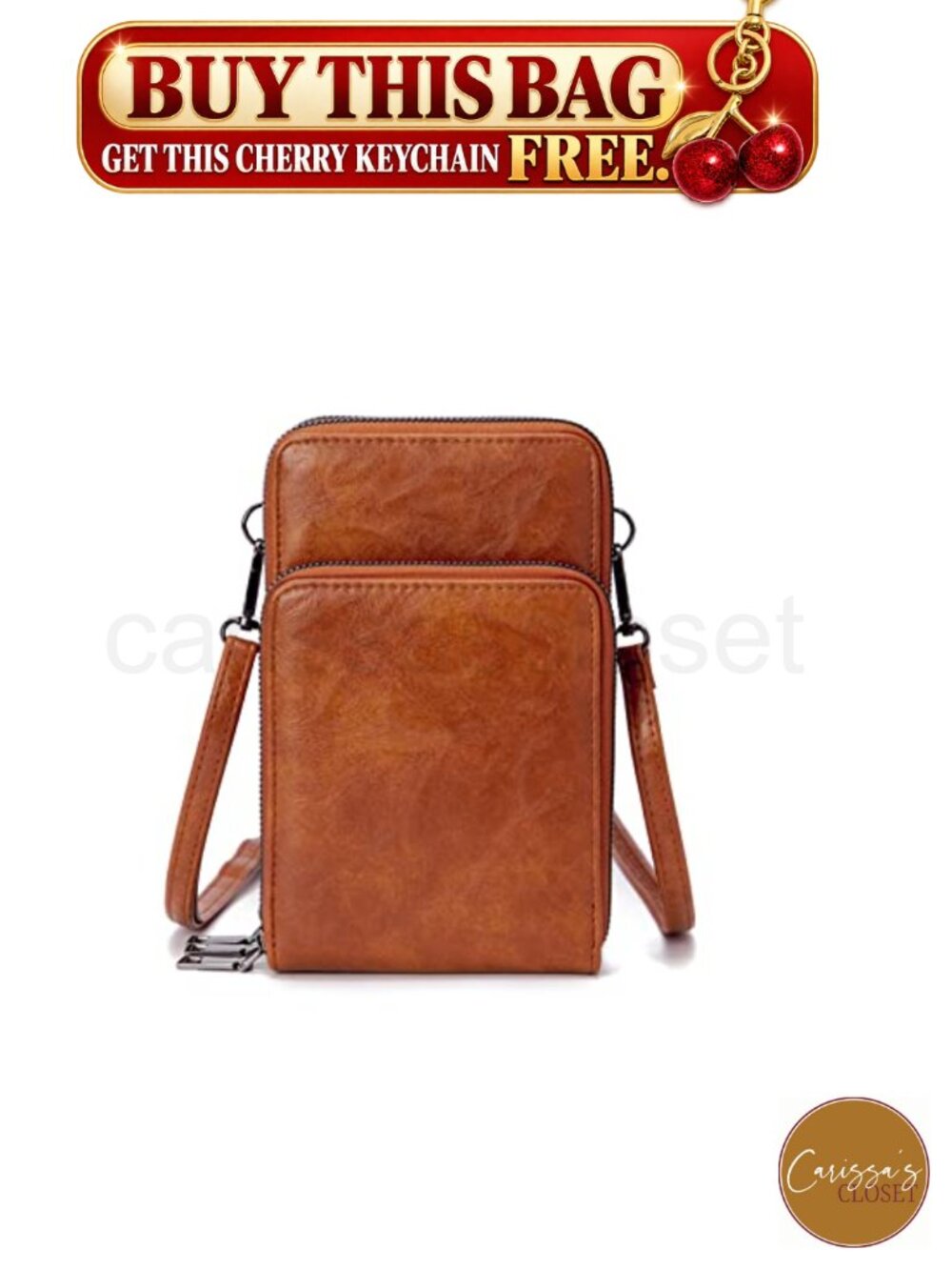 ✨ myfriday Small Cell Phone Crossbody Bag Multi-Pocket Oil Wax Leather